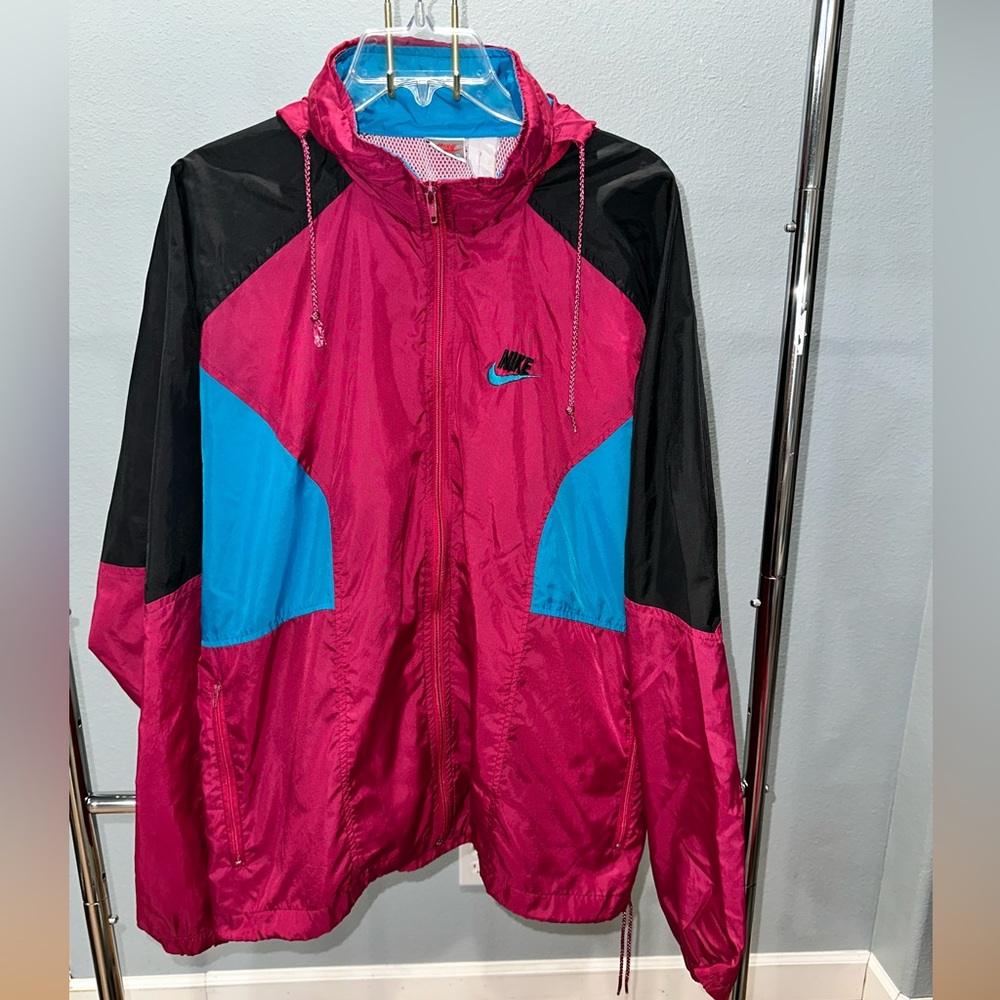 Vintage 1990s Nike Color Block Windbreaker Jacket Size XL